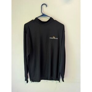 Monterey Club Georgia Tech Club Mock Neck Long Sleeve Shirt Black Mens Medium